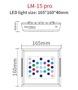מידות תאורת לד LM15PRO